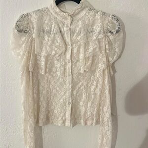 Elegant Cream Lace Blouse